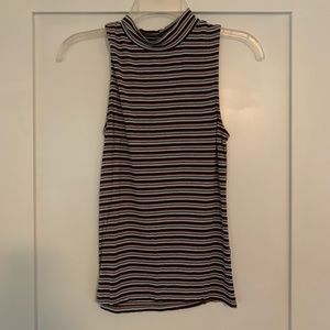 Striped tank with mock turtleneck